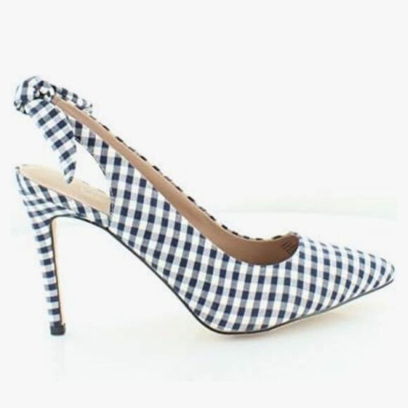 BCBGENERATION HENAYA LEATHE STYLISH CHECKER SLINGBACK HEEL - Picture 1 of 16